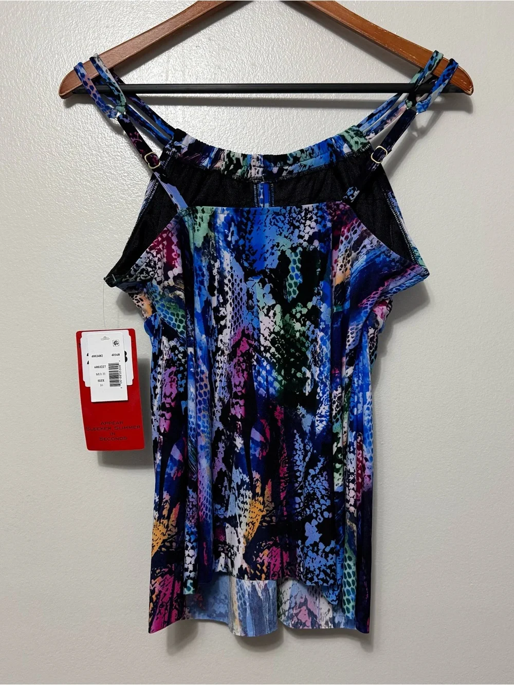 Magicsuit By Miraclesuit Tankini Swimsuit Top Women’s 10 Snake-Print Ruffle NWT